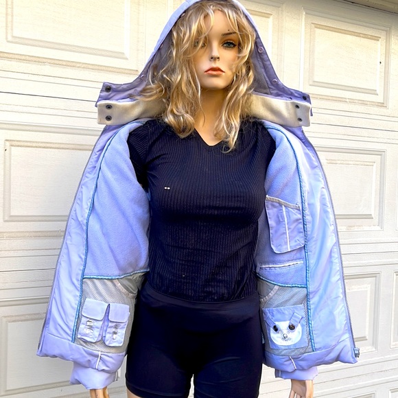 Free Country Blue Power Down Series Long Sleeve Hooded Puffer Coat Size S - Picture 5 of 9